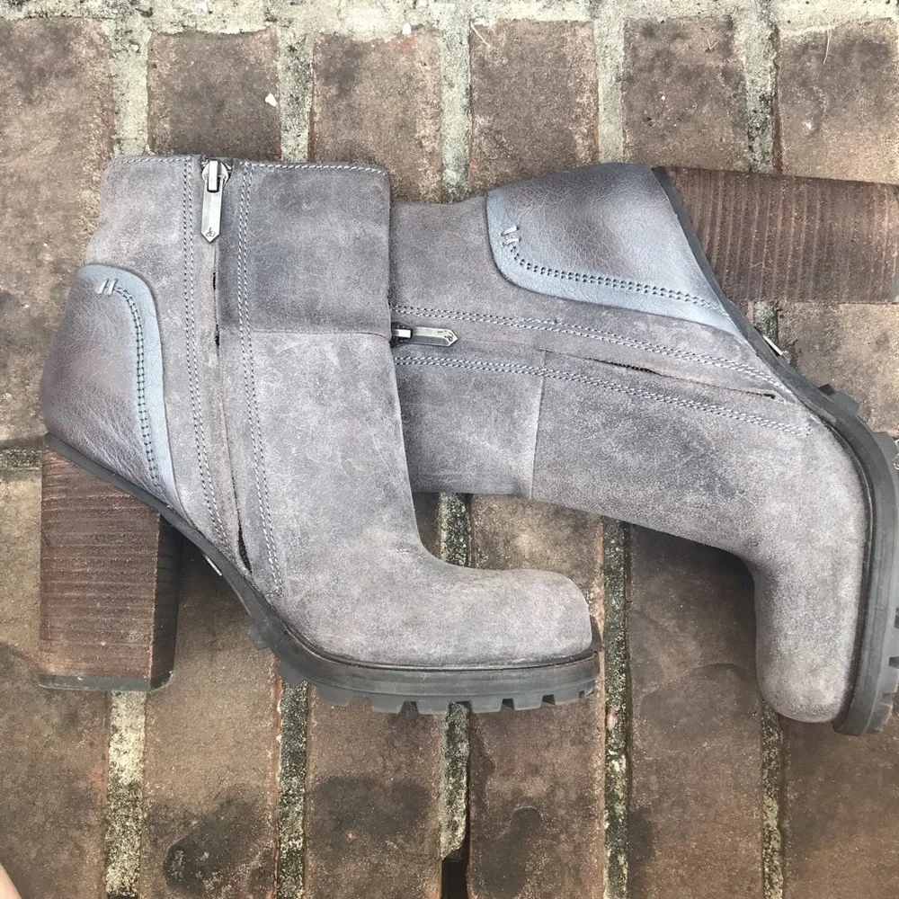 VGUC Sam Edelman Franklin Lug Sole Bootie in Grigio Gray | Size 6.5